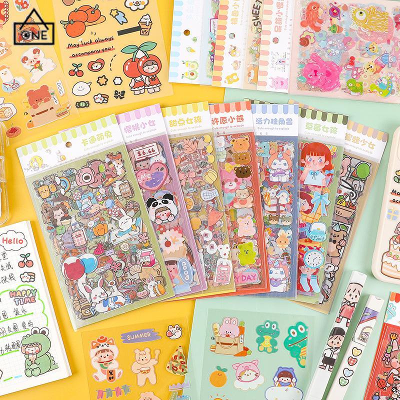 COD❤️102Pcs Stiker Graffiti Kartun Beruang Lucu Anti Air Untuk Dekorasi Kopersepeda DIY Stationary -A.one