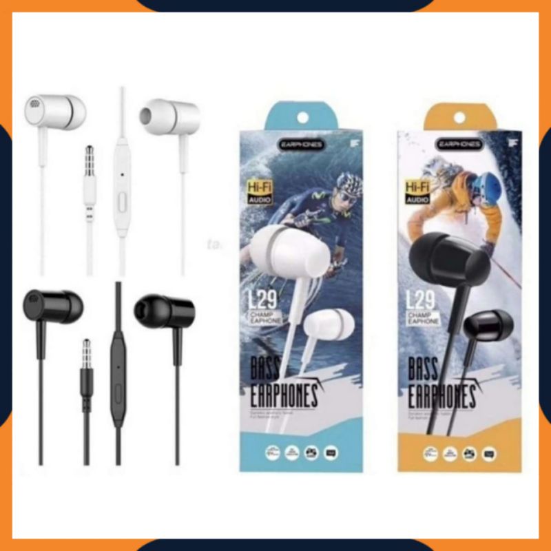 [COD] HEADSEAT HANDSFREE EARPHONES HEADSET HEDSET L29 SUPER BASS WITH MIC