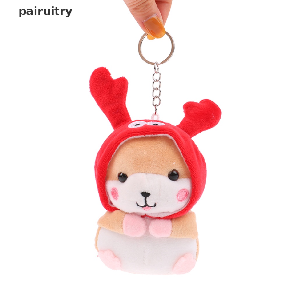 Prt 12 cm Berubah Jadi Lucu Imut Hamster Liontin Boneka Mainan Mewah Keji Akita Puppy Schoolbag Pendant Hadiah Perempuan PRT