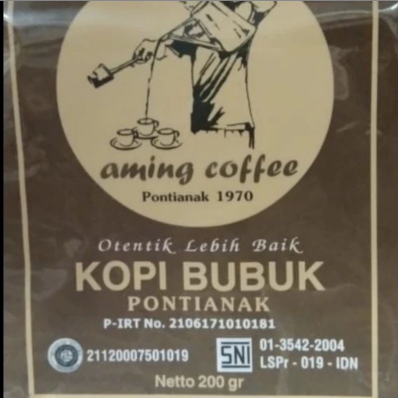 

KOPI AMING KHAS PONTIANAK ROBUSTA BLACK COFFEE 200 GRAM