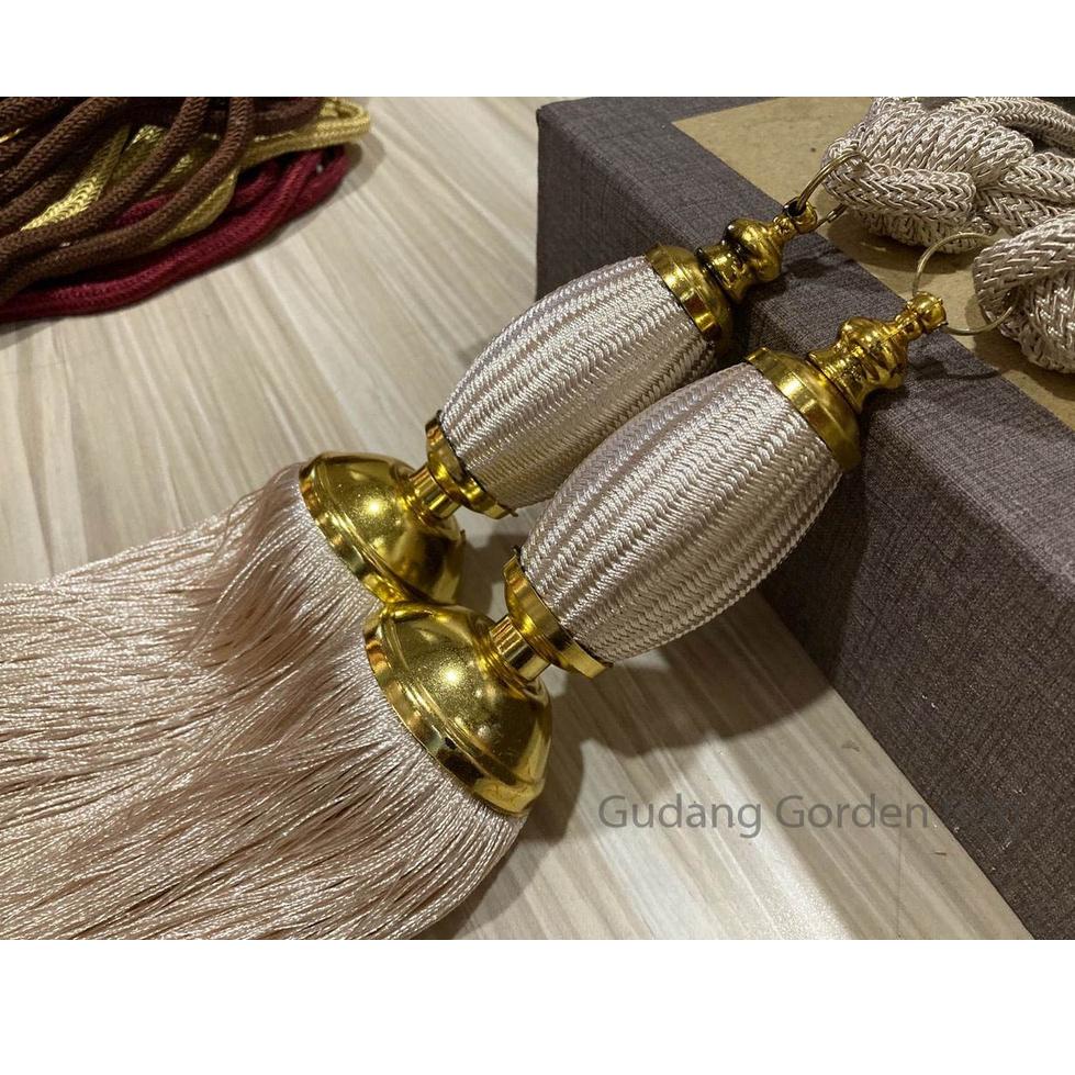 PALING DICARI Tassel Tali Gorden Minimalis Rumbai Mewah Cream Coklat Silver Maroon ✪ 884