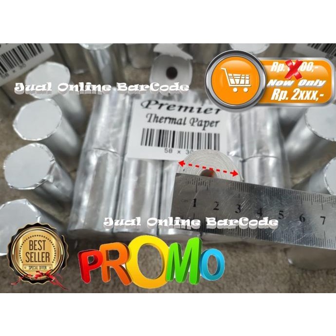 

KERTAS THERMAL 58X30 - 58 X 30 - 57 X 30 | 57X30 PRINTER MOKA POS