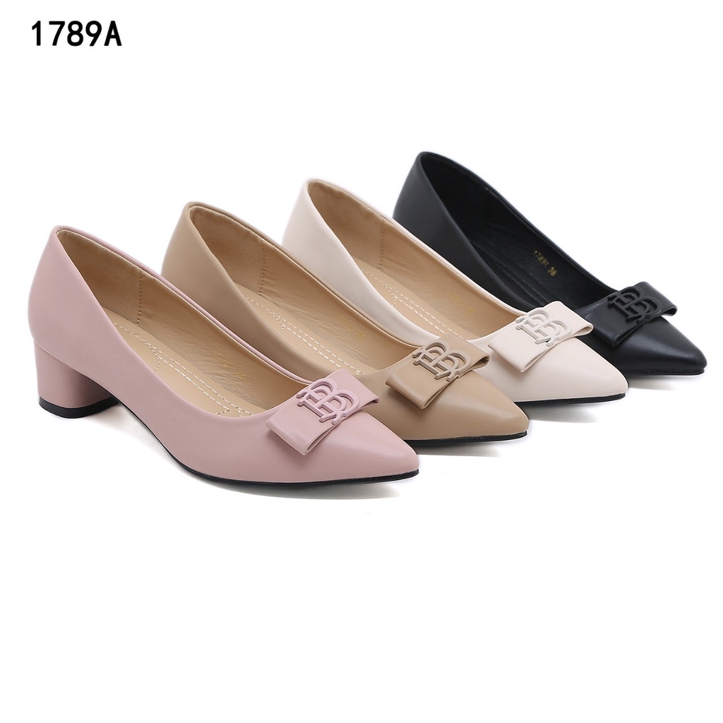 BO B-Logo Bow Block Heel Pumps 1789A