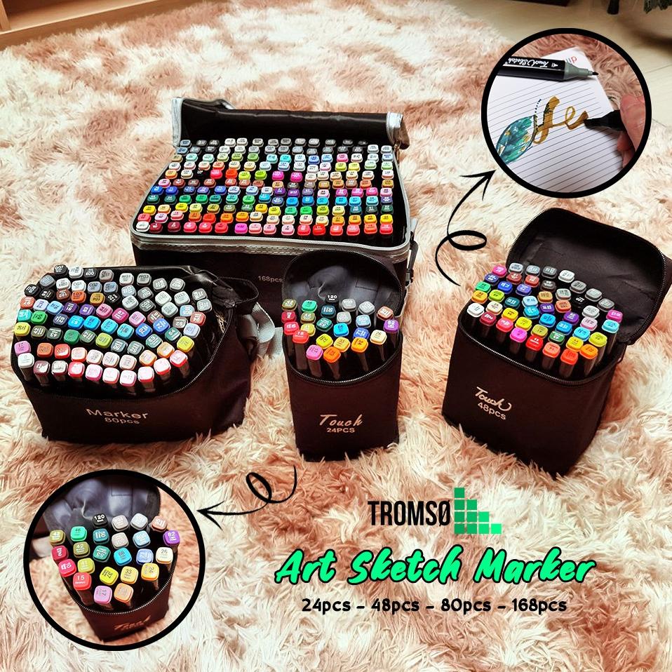 

(W-W5W✉) Tromso Art Sketch Marker / Spidol Gambar Dua Sisi 24, 48, 80, 168 pcs bisa cod