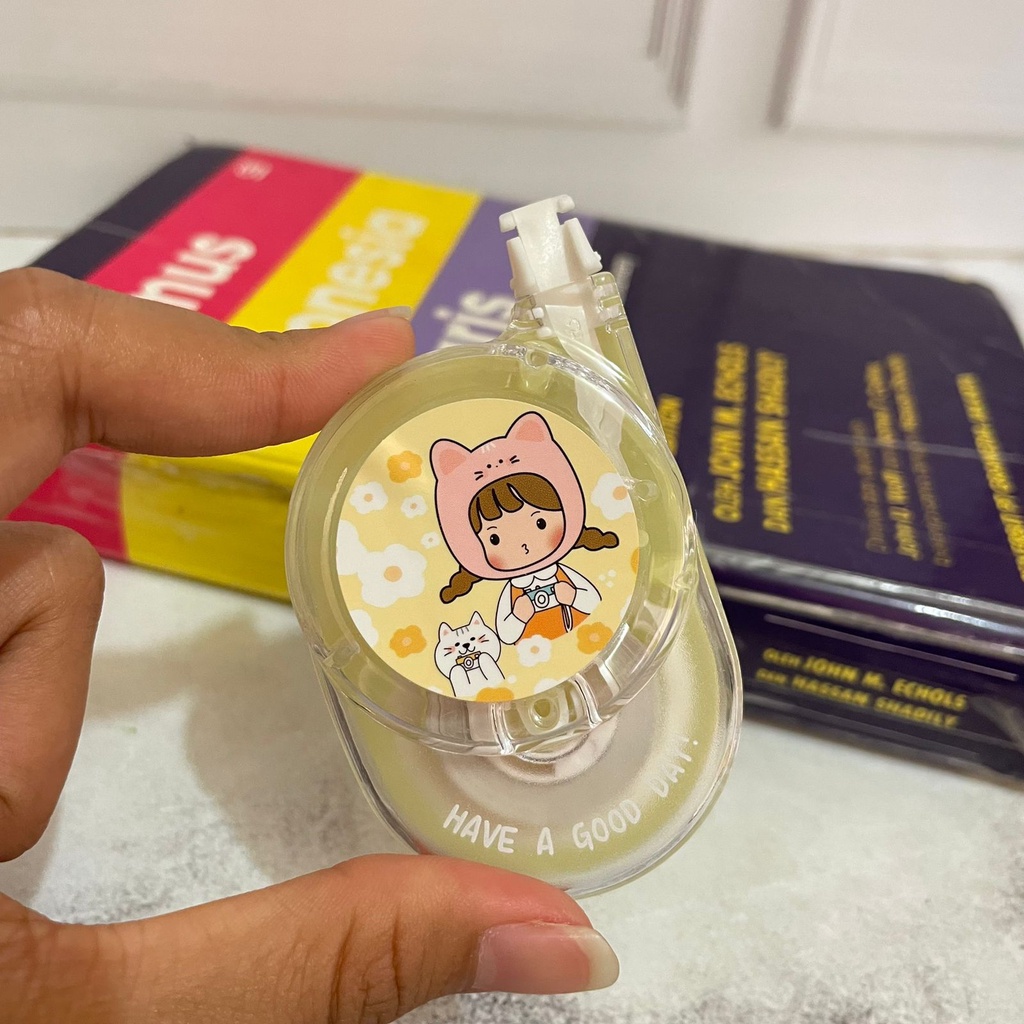 

Correction tape tip-ex TWINGGO GOOD DAY - koreksi tep tipeks kertas panjang alat tulis kerja kantor sekolah lucu