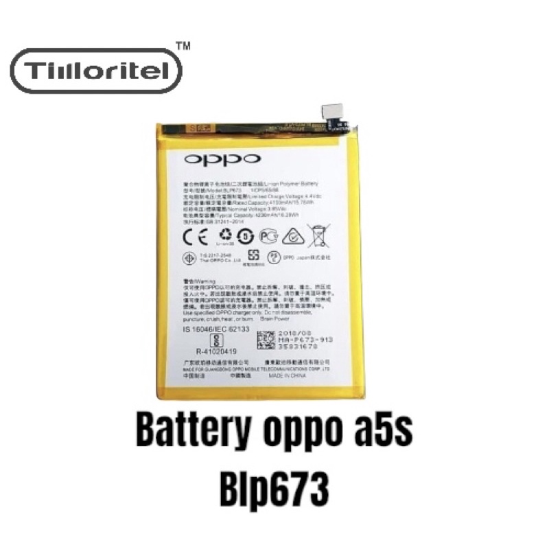 BATTERY OPPO A5S/OPPO A3S/OPPO A5/OPPO A7 BLP673 ORIGINAL OEM