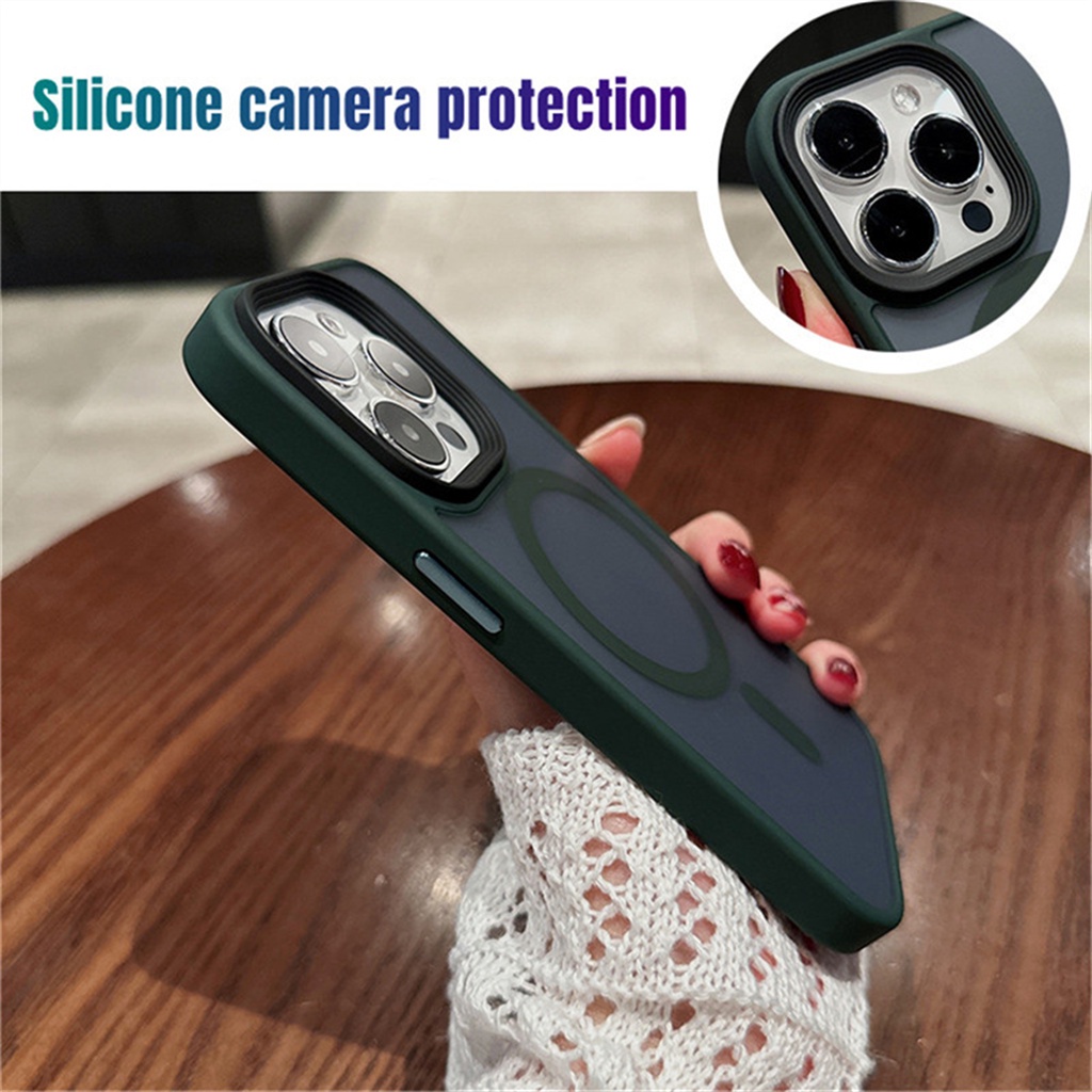 Luxury Magnetic Untuk iPhone 14 Pro Max Plus 13 Pro Max Ungu Casing iphone 13 14 plus Hard Case Magnetik Mewah Shockproof Warna case akrilik iphone