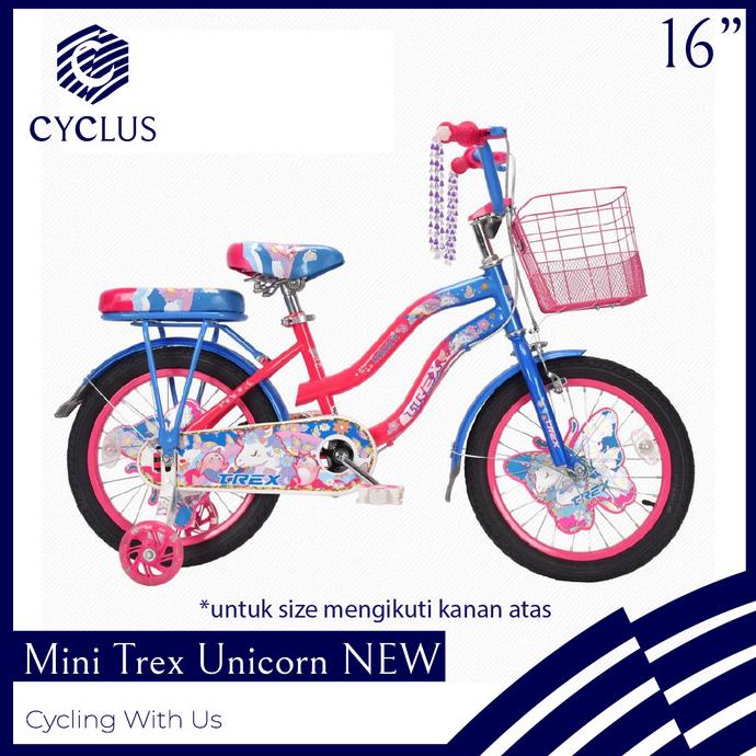 Grab - Sepeda Anak Mini Perempuan Trex Kuda Poni Pony Unicorn 16 Inch #Original