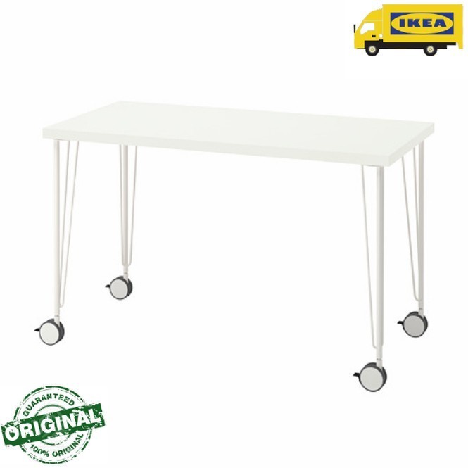 

Meja Papan Kaki Beroda Minimalis 120x60cm _Putih