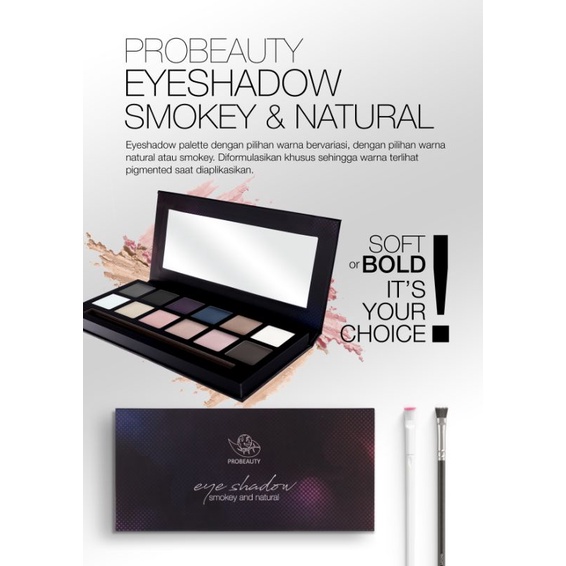 EYESHADOW SMOKEY & NATURAL PROBEAUTY - EYESHADOW PROBEAUTY - PERAWARNA KELOPAK MATA - MAKE UP PROBEA