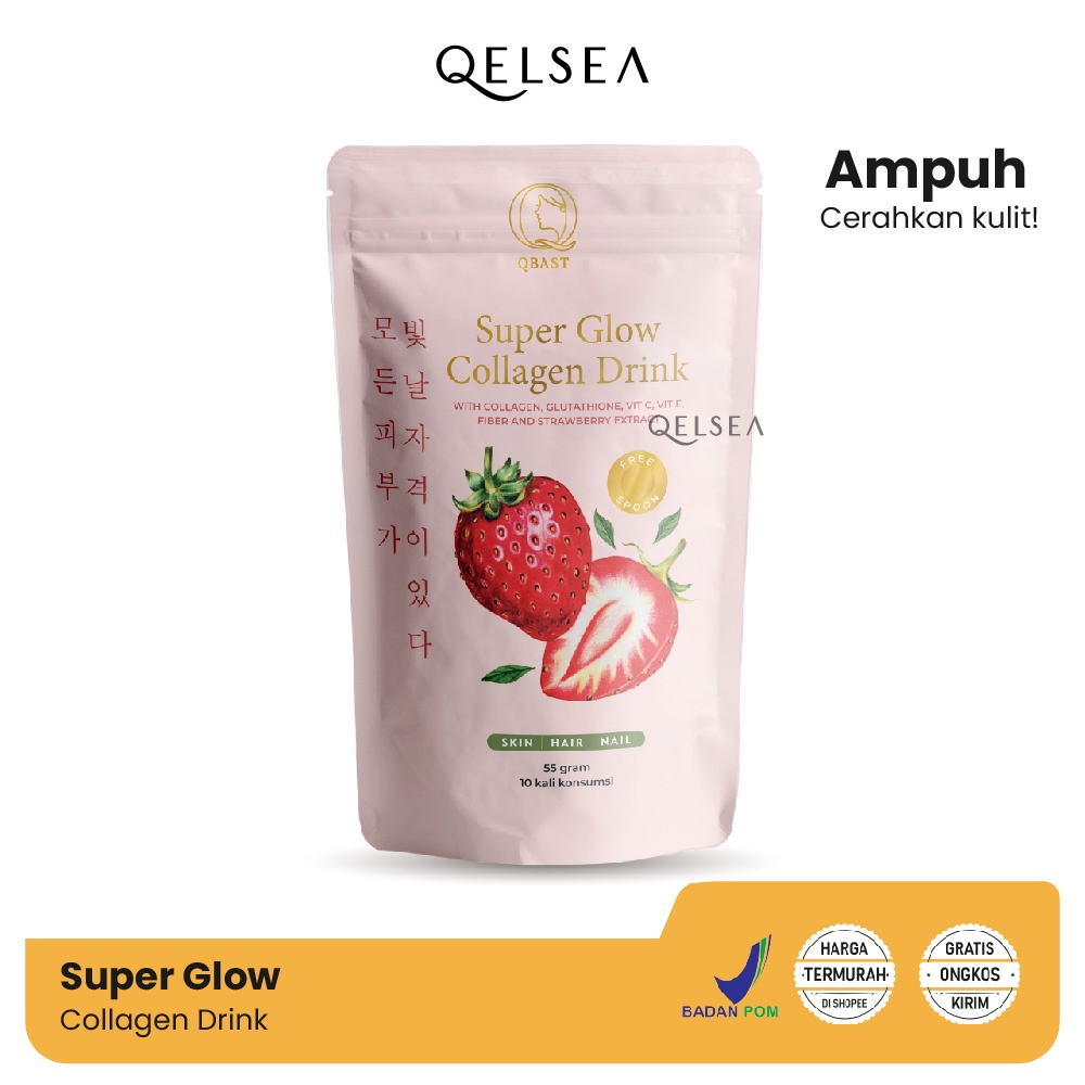 Super Glow Collagen Drink Minuman Pemutih Badan Cepat Permanen | Suplemen Pemutih Kulit | Suntik Putih | Mencerahkan Kulit | Glowing | Glasskin