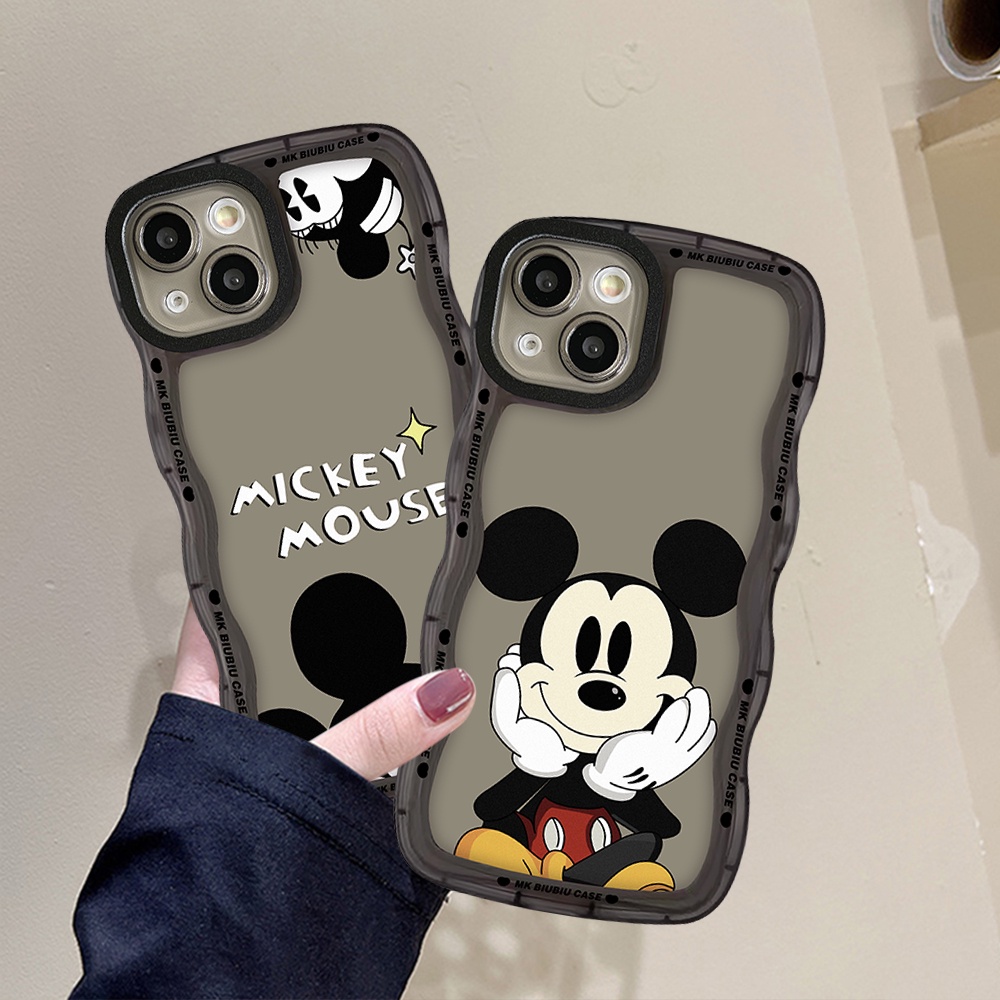 Couple Soft Casing Realme C53 C20 C35 C17 C25Y C21Y C12 C33 C11 C25s C15 8 8Pro C30 C25 C20A 9 9Pro+ 9i 8i C3 7i 5i 6i 5 7 Kartun Disney Lucu Mickey Mouse Wavy Edge Case