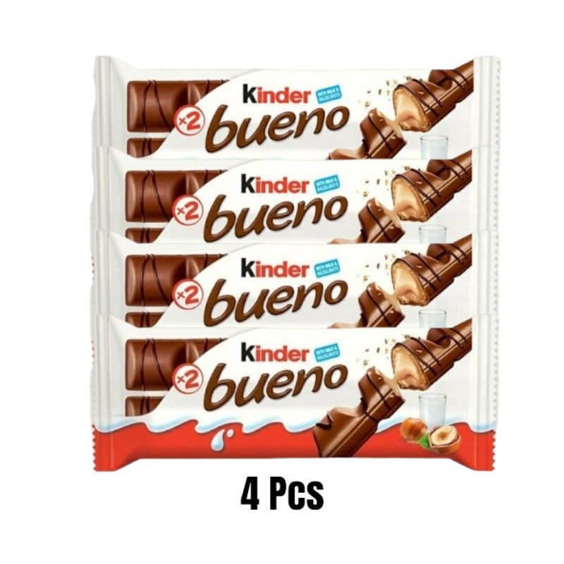 

Kinder Bueno 4 × 43 gr ( isi 4 pcs ) | Coklat Halal