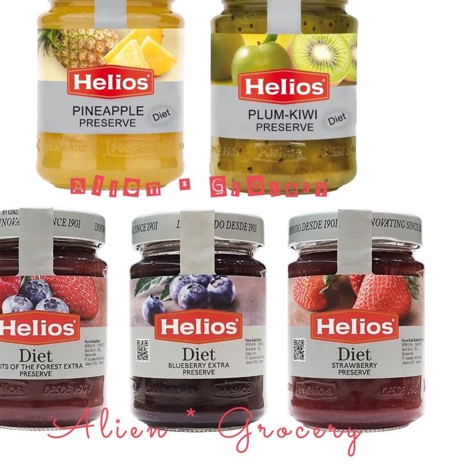 

66R✱ HELIOS Selai Diet Diabetes Blueberry Pineapple Plum Kiwi Strawberry Fruit Of Forest 280gr Serbuuu