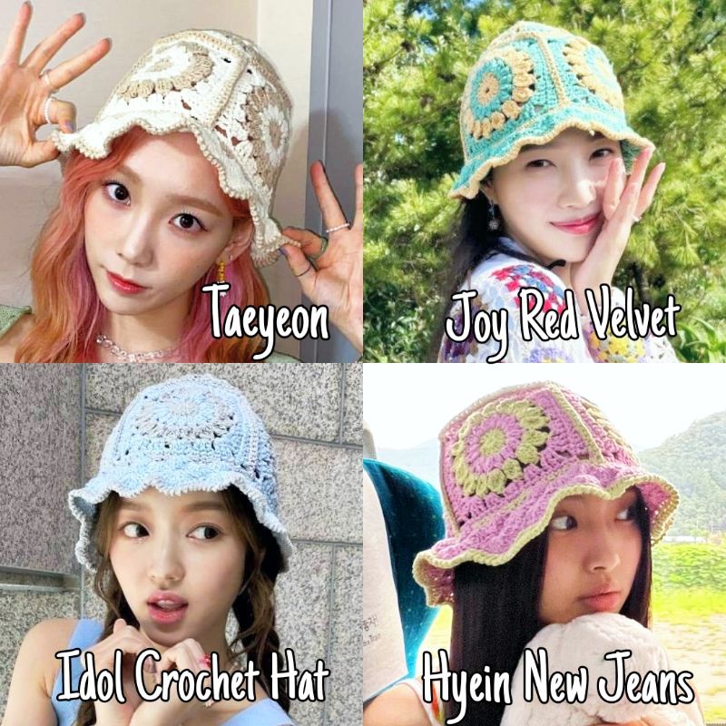 K-pop Idol Crochet Hat | Hyein Crochet Hat | Taeyeon Crochet Hat |Joy Crochet Hat | Hyein Topi Rajut