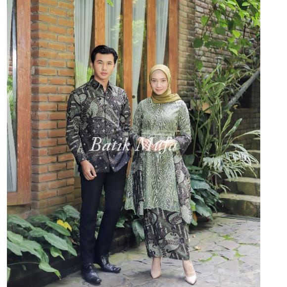 Ready (ADA JUMBO) Kebaya batik Couple MECA Tunik Army mint | Kebaya wisuda kebaya hijau mint kebaya 