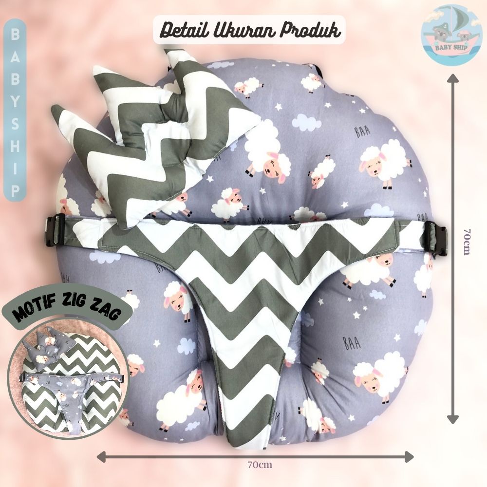 Sofa Bayi Multifungsi dengan Gesper Pengaman Free Bantal Peyang dan Plastik Mika COD ready [ Merk Babyship ]