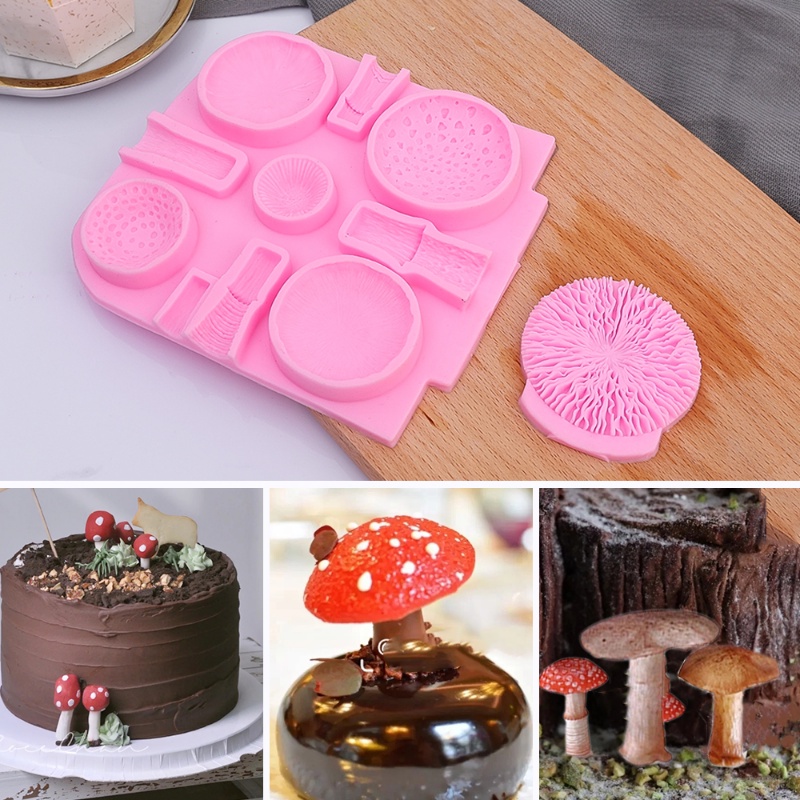 Cetakan Silikon Jamur Besar 3D/cetakan Fondant Kue Coklat DIY/Aksesoris Baking Dekorasi Kue Dapur