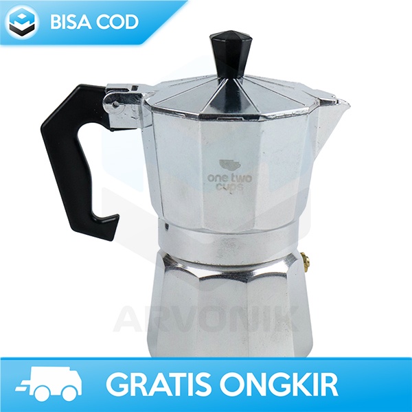 MOKA POT COFFEE MAKER ESPRESSO ONETWOCUPS 100ML TEKO FILTER KOPI JF112