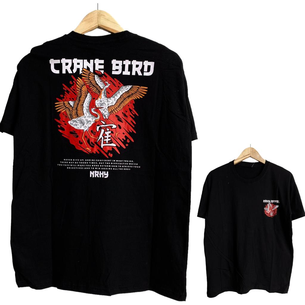 kaos distro pria NRKY CRANE BIRD ready size M L XL