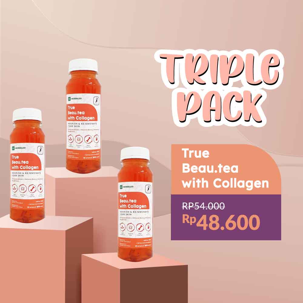 

Herbaleo Triple Pack True Beau Tea With Collagen 250ml Teh Membantu Menyehatkan Kesehatan Kulit