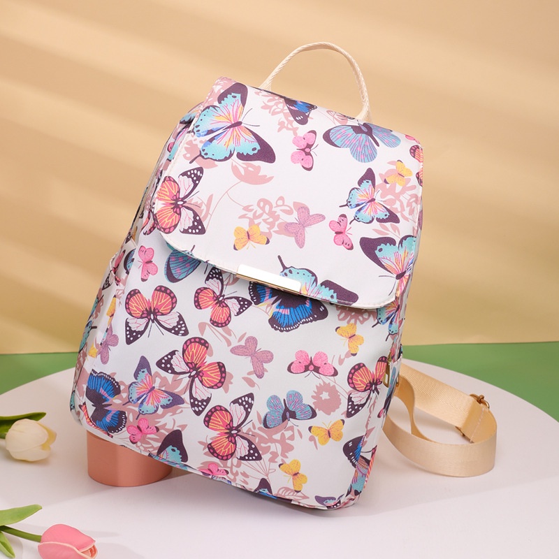 TAS RANSEL WANITA BACKPACK NILON MOTIF KUPU-KUPU CALENIA TA721M4 IMPORT MURAH PREMIUM GENDONG PUNGGUNG SEKOLAH KOREA LUCU KERJA KULIAH BESAR BRANDED BATAM REMAJA CEWEK BATAM KEKINIAN