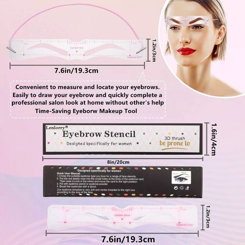 12 Cetakan Alis Tali Eyebrow Template Make Up / Eyebrow Stencil Card / Brow Class Drawing Guide