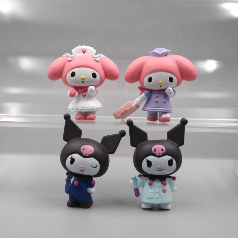 Melody Doctor My Figure Professional Topper Kue Dress Mainan Kuromi Playset 4pcs