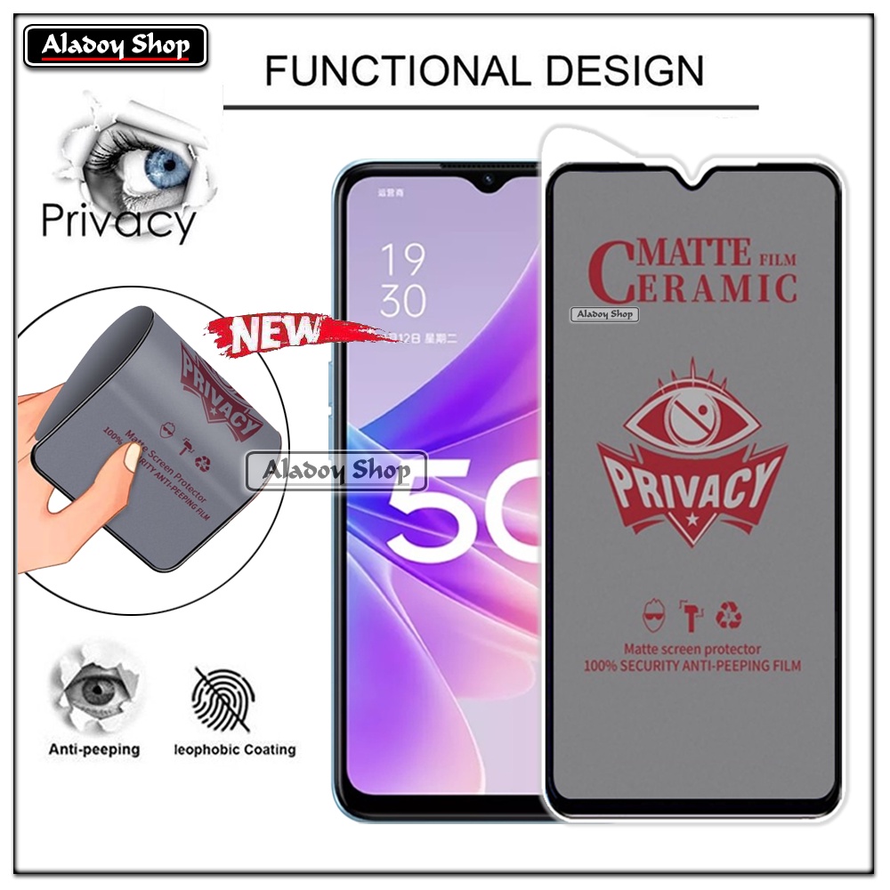 PAKET 2IN1 Anti Gores Privacy Oppo A57 5G/A77 5G + Tempered Glass Kamera