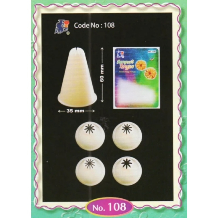 SinLian Cetakan kue Semprit No. 108 / Acuan Biskuit / Cetakan Biskuit / semprit tangan / Cetakan kue