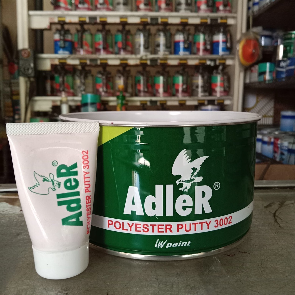 Adler Dempul Putih 1 Kg + Hardener / Dempul Adler / Polyester Putty / Dempul Putih Murah Berkualitas