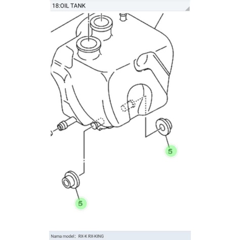 bush solid karet gromet tabung oli samping yamaha rx king rx k