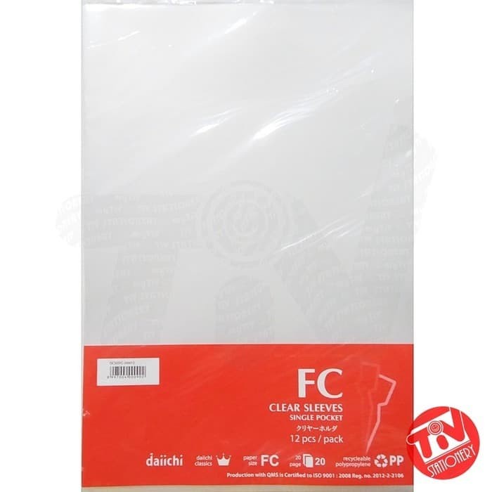 

DISKON Map L Bening Clear Sleeves Daichi Folio Code 1991