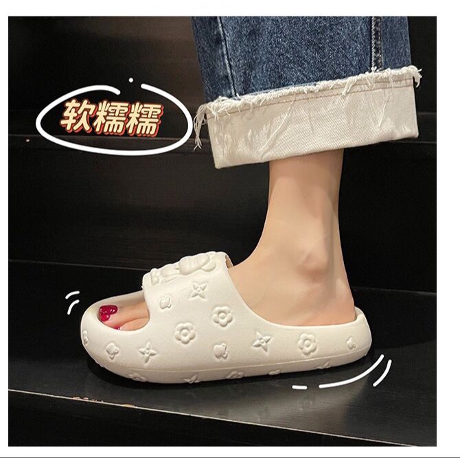 CUCI GUDANG SHOEGALLERY TG1637 Sandal Import Wanita Slip On Bear Besar Colourfull