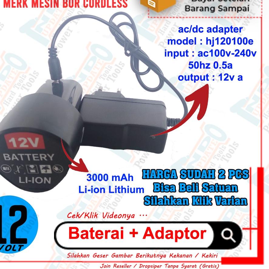 NEW ARRIVAL  1.1 Casan 12v Cocok Semua Jenis Mesin Bor Cordlee Tangan Listrik Obeng Baterai 12volt C