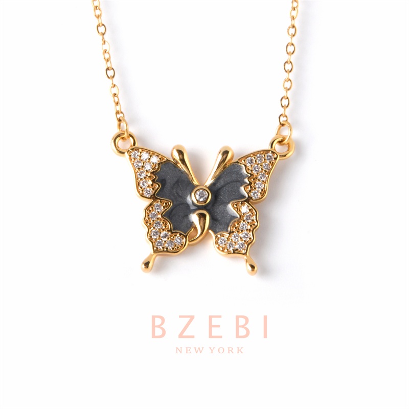 Bzebi Kalung Emas 18k, Kalung Baja Titanium, Kalung Liontin Berlian, Anti Karat, Aksesoris Fashion Wanita, Perhiasan Gaya Korea, Hadiah Ulang Tahun Dengan Kotak Eksklusif 22n