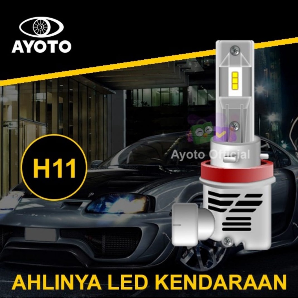 Lampu Mobil LED AYOTO H11 6000k, 35W+35W, 10.000 lumens 1PC