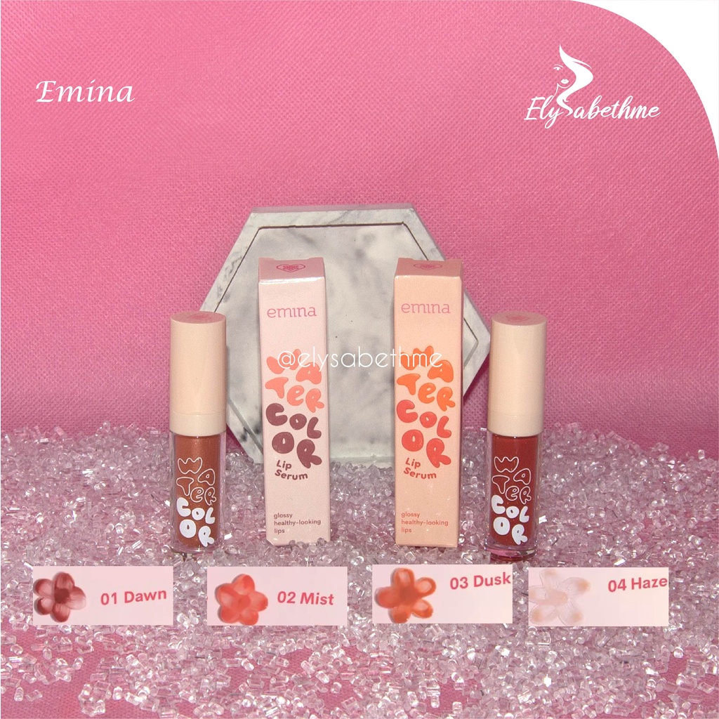 ✿ELYSABETHME✿ Emina Lip Serum Water Color lipgloss oil cocok untuk remaja hasil natural bisa buat ombre waterproof maskerproof