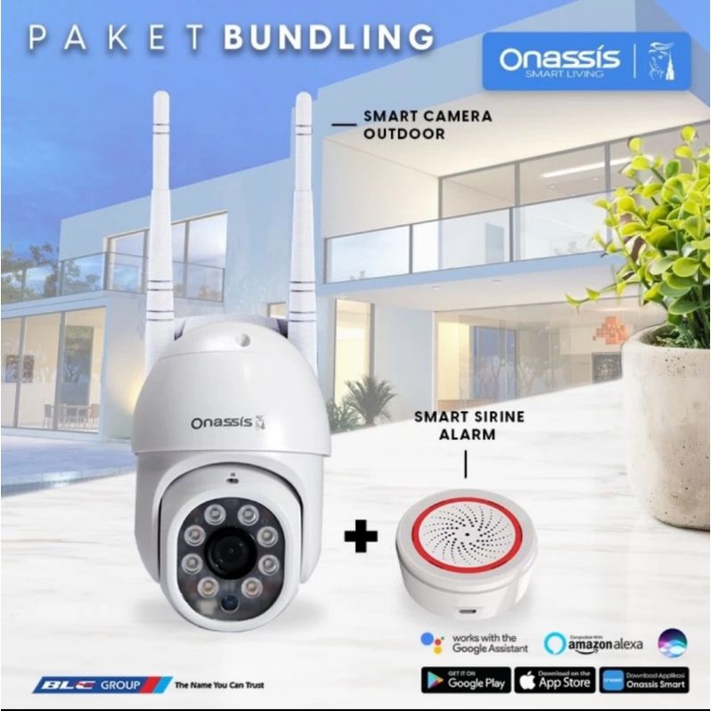 Paket Hemat Bundling Onassis Smart Outdoor 360° & Smart Home Wifi Sirene