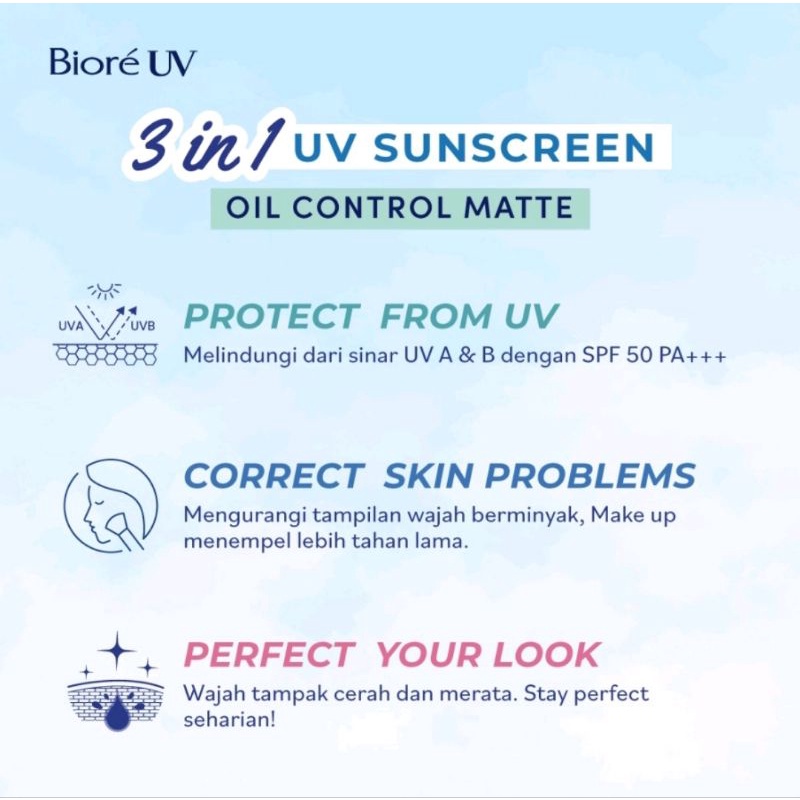 BIORE UV FRESH &amp; BRIGHT OIL CONTROL MATTE SPF 50 PA+++