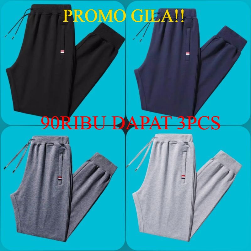 PAKET HEMAT 90RB DAPAT 3PCS Celana Joger PRIA WANITA panjang Jogger Gym training trening trining SIZE 27-38