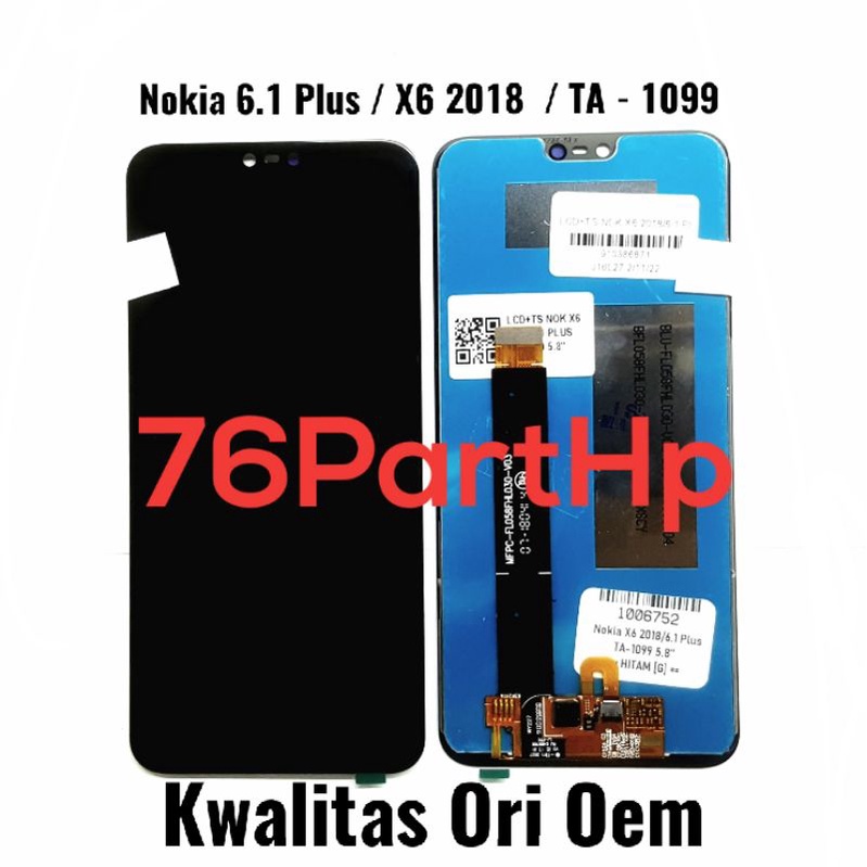 Ori Oem Lcd Touchscreen Fullset Nokia 6.1 Plus - X6 2018 - TA - 1099