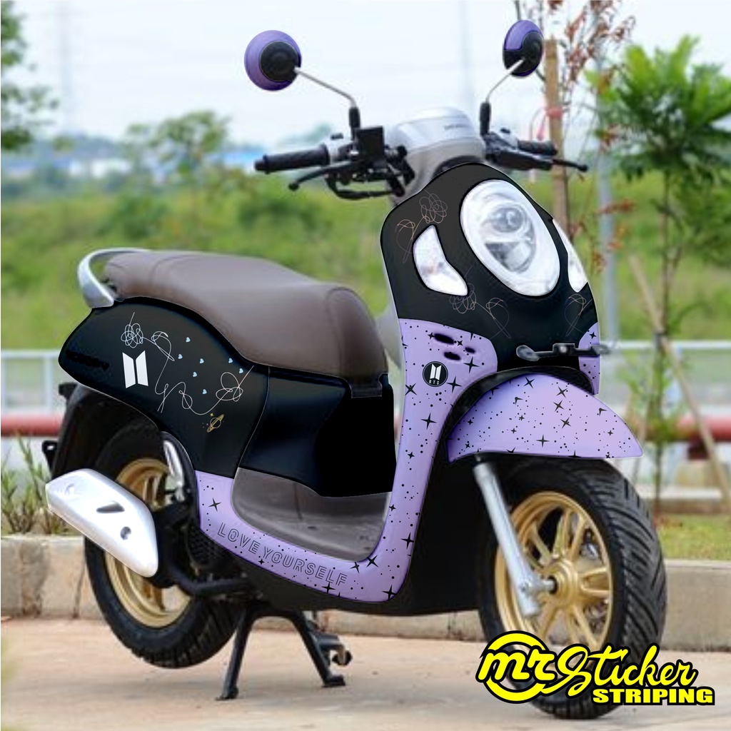 Jual sticker decal honda scoopy full body costum sticker free design