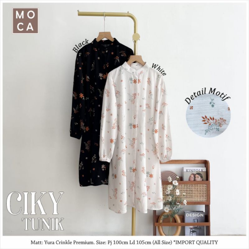 Ciky tunik by moca ori// atasan wanita (ready hitam)