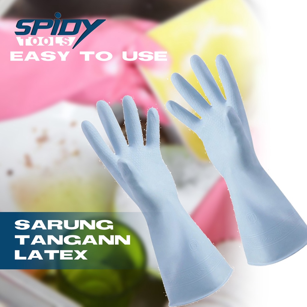 Spidy Sarung Tangan Karet Masak Latex Perlindungan Kulit Sensitif Mencuci Berkebun Bekerja
