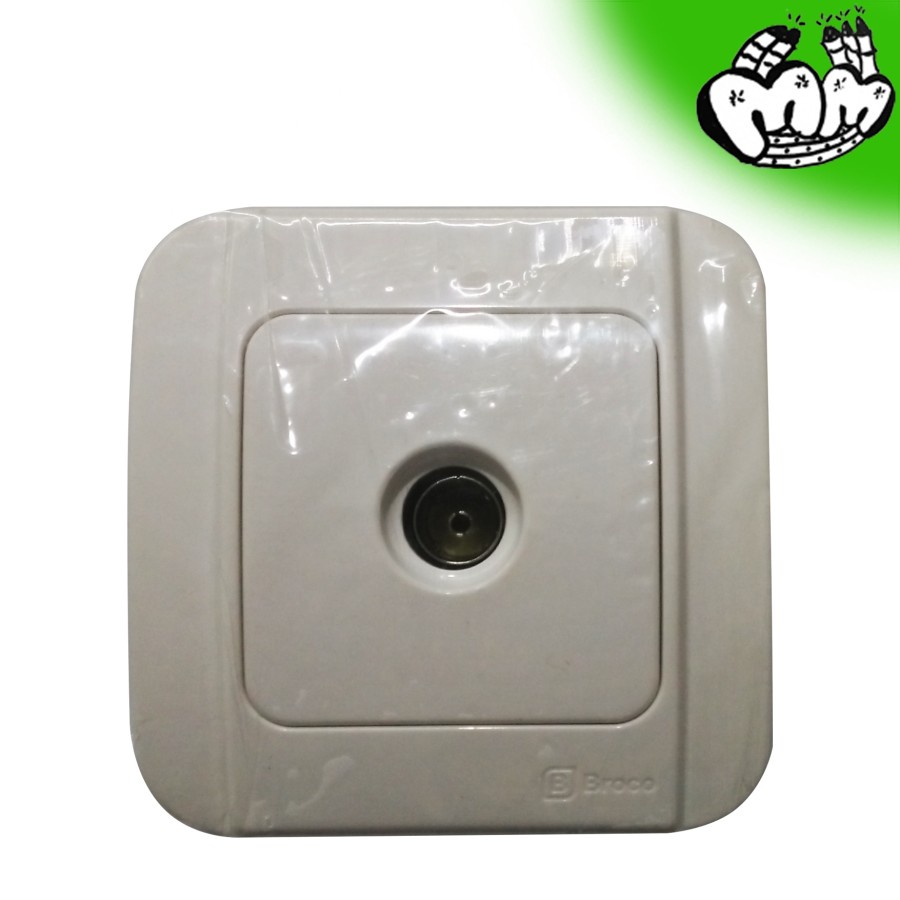 Stop Kontak Broco Galleo Antena TV Dinding Tempel Putih