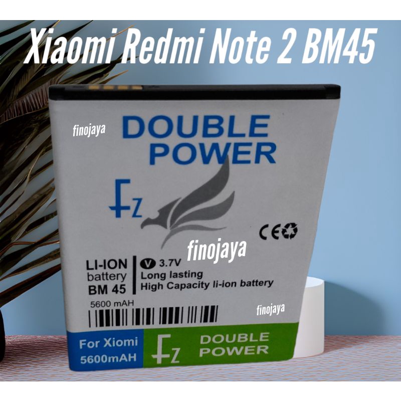 Baterai Xiaomi Redmi Note 2 Battry Bateri BM45 Dobel Power fz