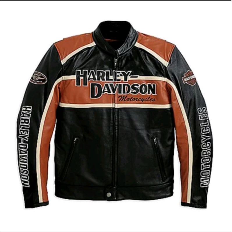 Jaket Pria Harley Davidson Kulit Asli Domba Super Premium Classics Leather Jacket