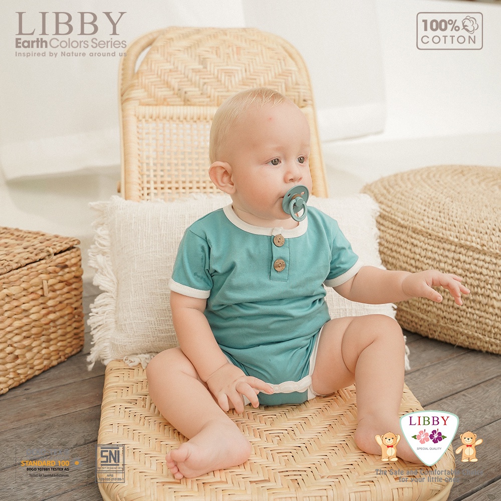 Baju Bayi Romper Bodysuit Jumper Segiempat Newborn 0–2 Tahun Libby Flynn  Earth Series