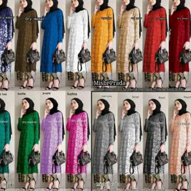 TASYANANU_BATIK ATASAN BROKAT LACE / SET ROK DAN BLUSE MISBI BROKAT LACE ▫ RUS.21De22ᵛ